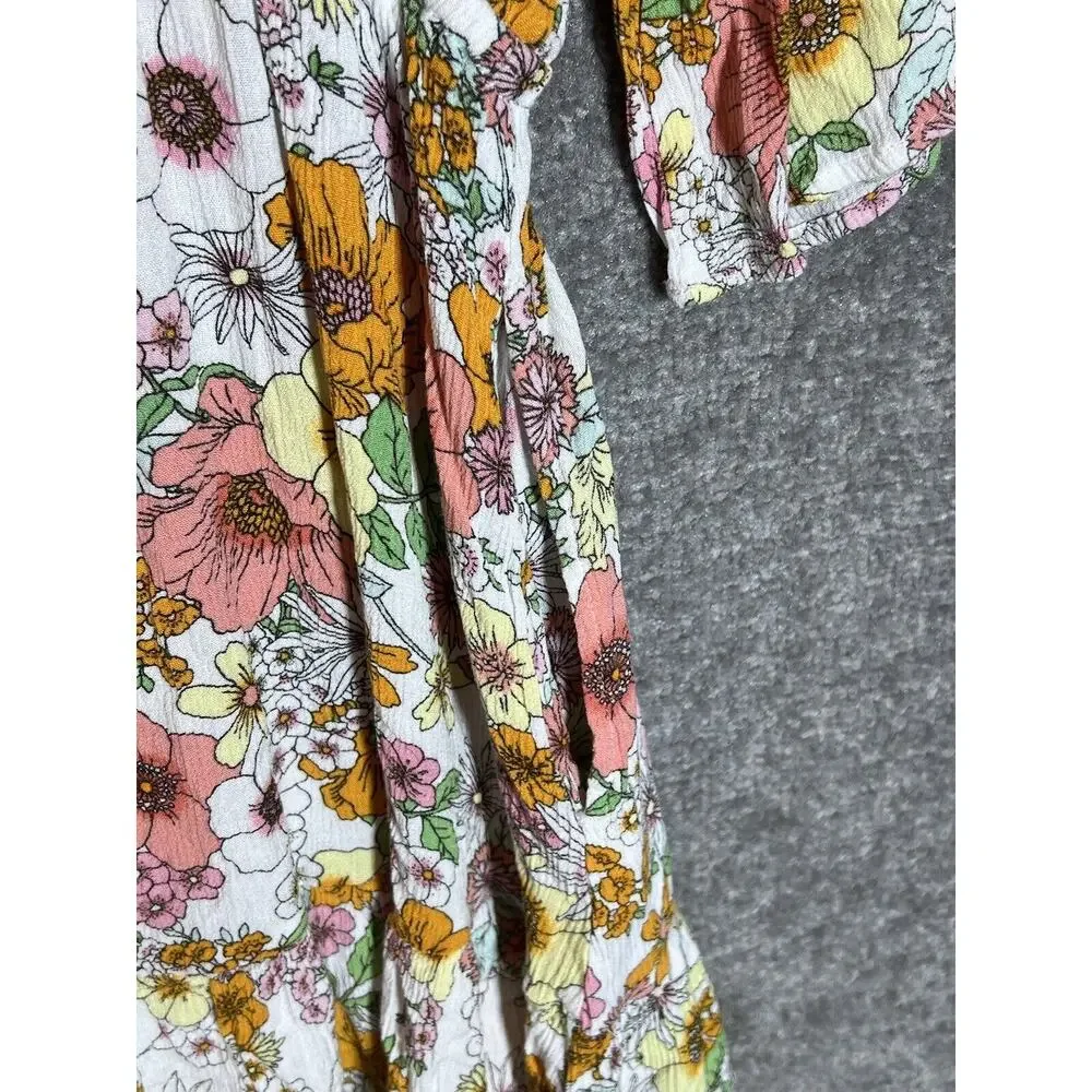 Raisins Floral Textured Tavarua Dress Swimsuit Coverup Womens Juniors Size Small
